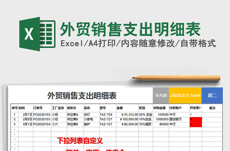 2021年外貿(mào)銷售支出明細(xì)表