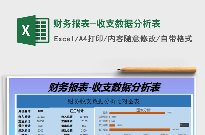 2022财务报表-收支数据分析表免费下载