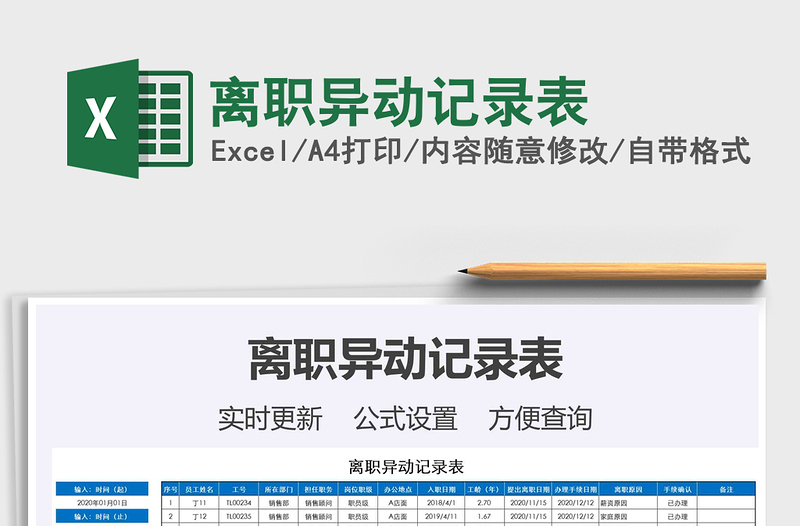 2021年離職異動記錄表