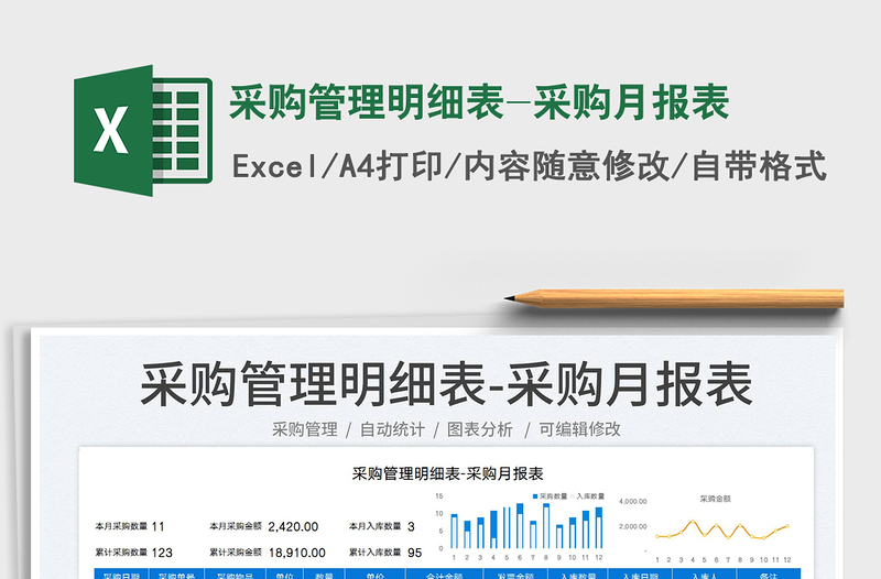 2023采購(gòu)管理明細(xì)表-采購(gòu)月報(bào)表免費(fèi)下載