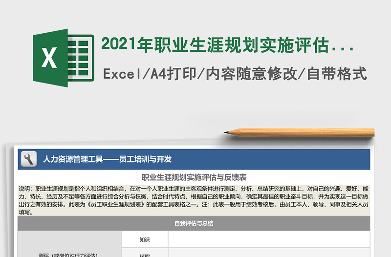 2021年職業(yè)生涯規(guī)劃實施評估與反饋表