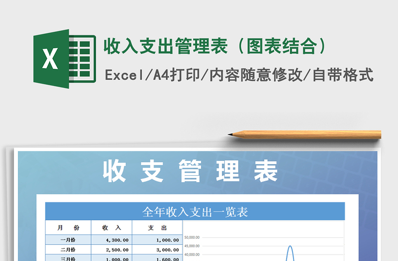 2022年收入支出管理表（图表结合）免费下载