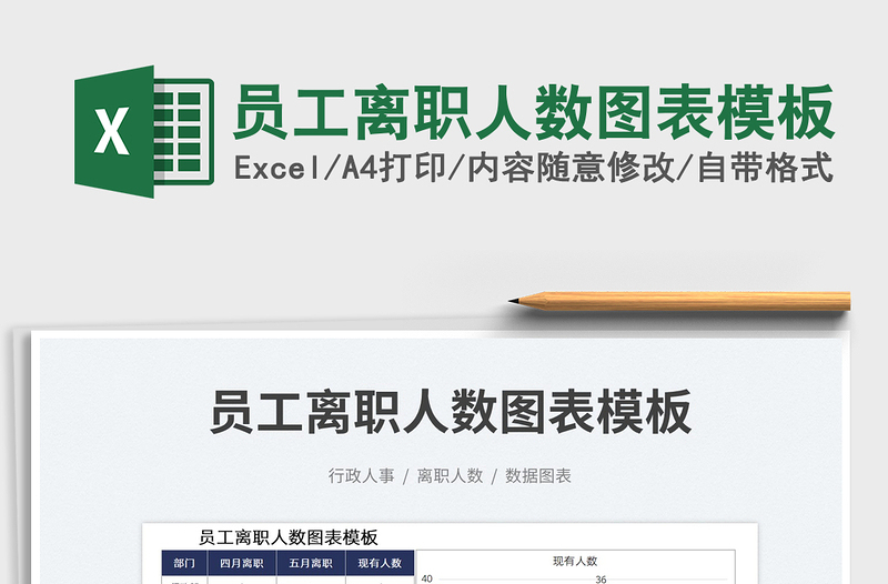 2023員工離職人數(shù)圖表模板免費(fèi)下載