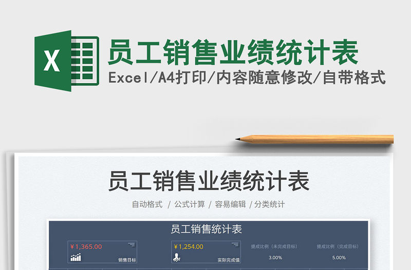 2022員工銷售業績統計表免費下載