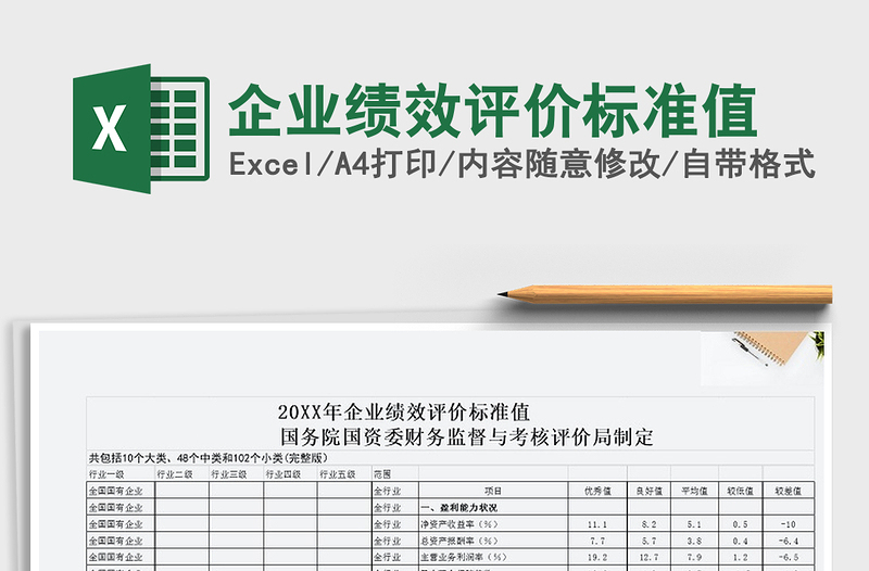 2021年企業(yè)績(jī)效評(píng)價(jià)標(biāo)準(zhǔn)值