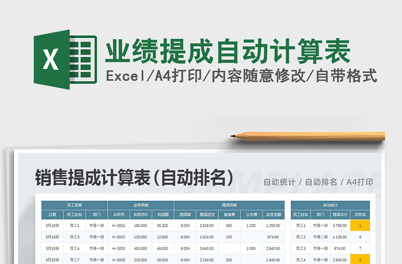 2021年業(yè)績提成自動計算表