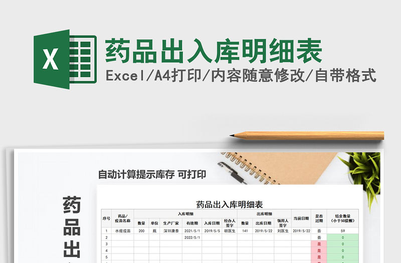 2021年藥品出入庫明細表