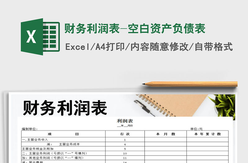 2021年財務利潤表-空白資產負債表