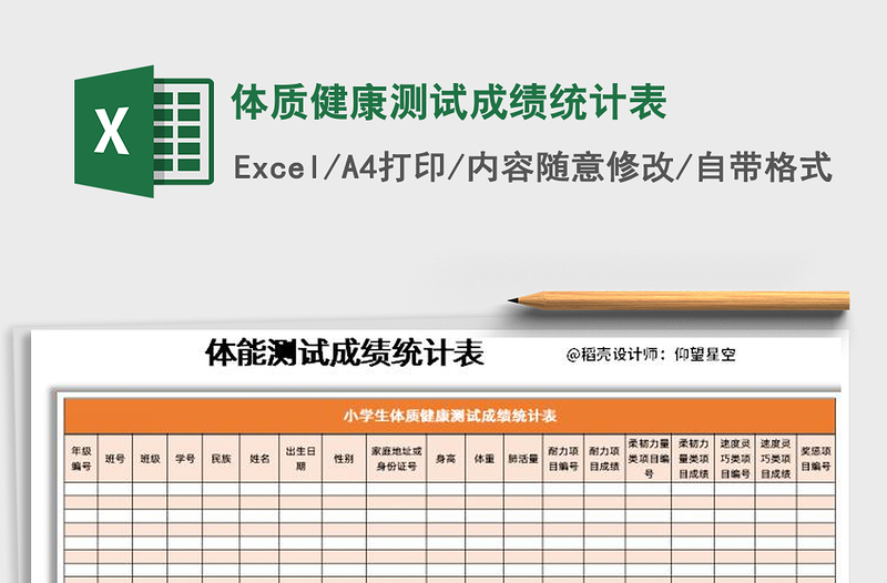 2022年体质健康测试成绩统计表