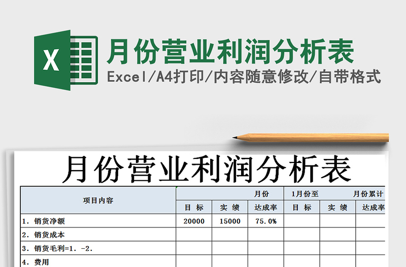 2021年月份营业利润分析表