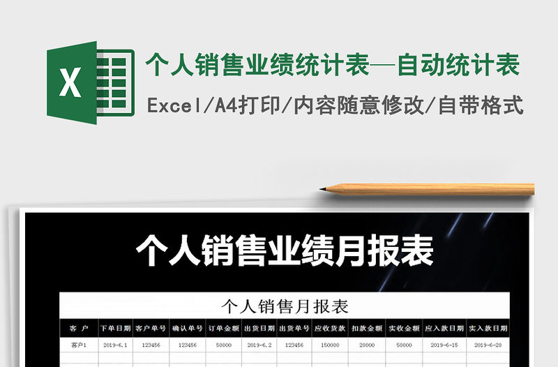2021年個人銷售業績統計表—自動統計表
