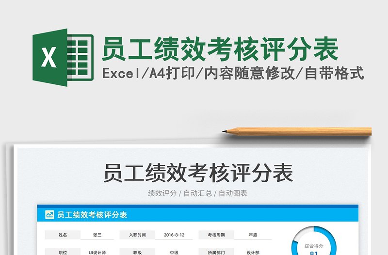 2022員工績(jī)效考核評(píng)分表免費(fèi)下載