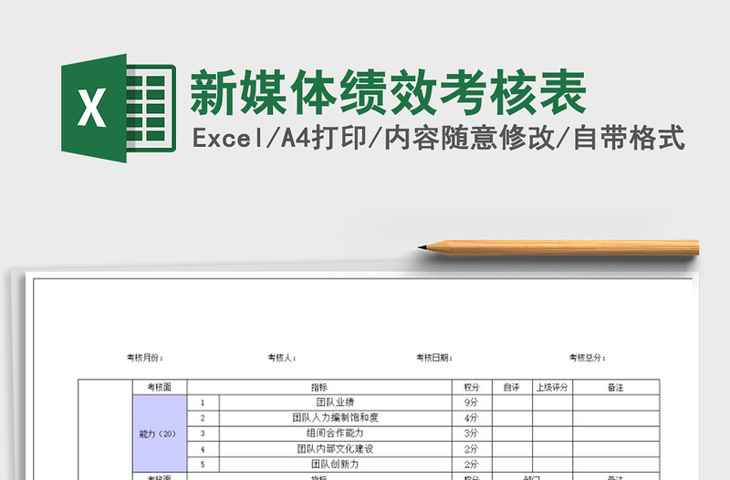 2021年新媒体绩效考核表