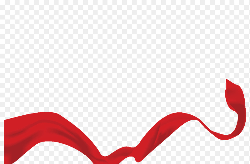 大气创意飞扬的红色飘带装饰免抠党政元素素材