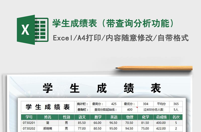 2021年學(xué)生成績(jī)表(帶查詢分析功能)