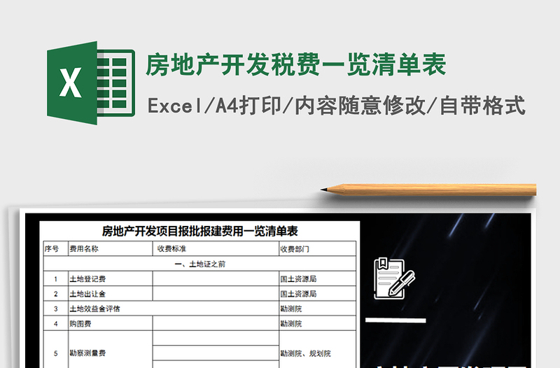 2022年房地產(chǎn)開發(fā)稅費(fèi)一覽清單表