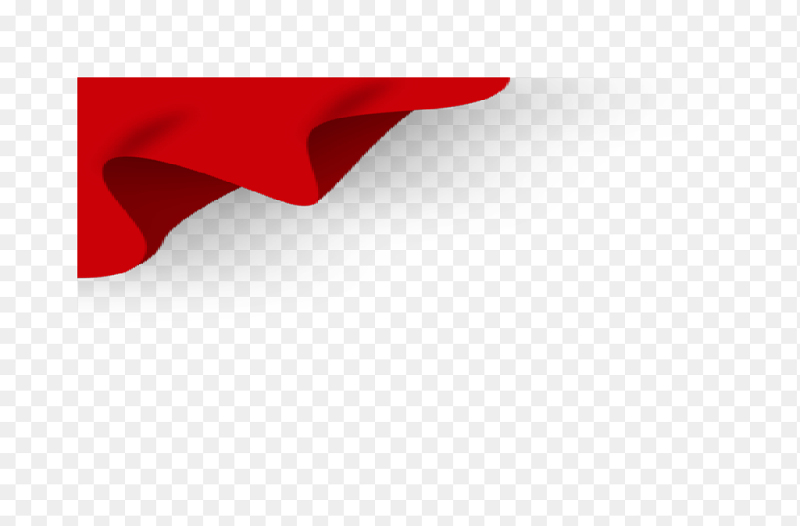 红色边角飞扬的丝带旗帜装饰免抠元素素材