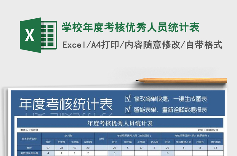 2021年学校年度考核优秀人员统计表