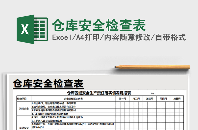 2021年仓库安全检查表