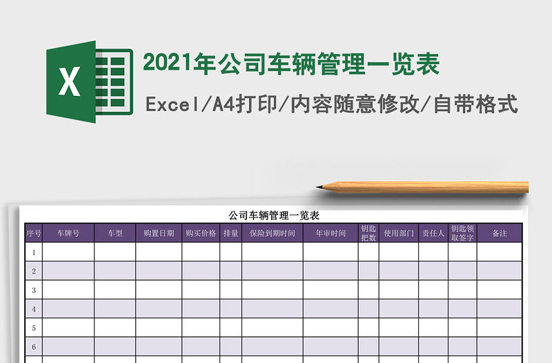 2021年公司車輛管理一覽表