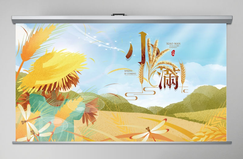 簡約麥穗二十四節氣之小滿ppt模板