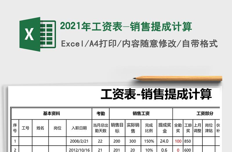 2021年工資表-銷售提成計算
