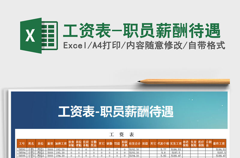 2021年工資表-職員薪酬待遇