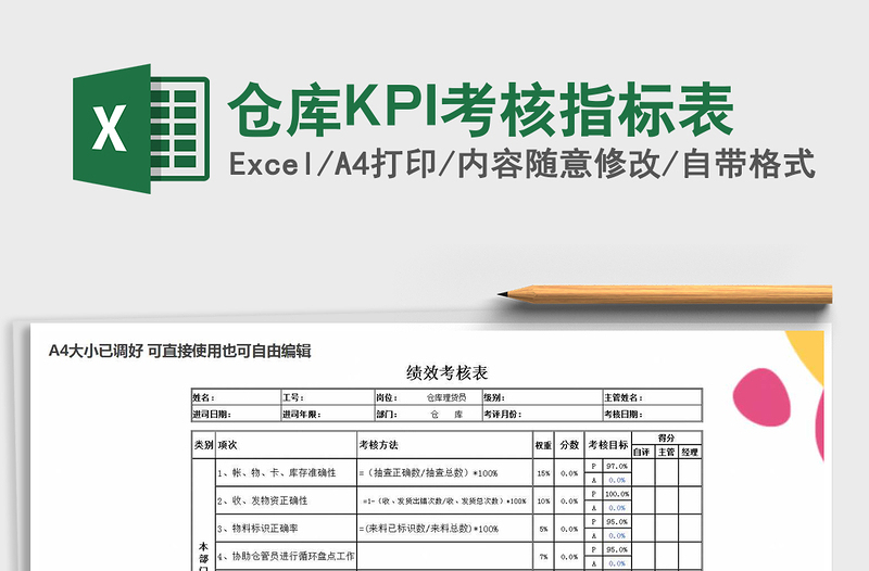 2021倉(cāng)庫(kù)KPI考核指標(biāo)表免費(fèi)下載
