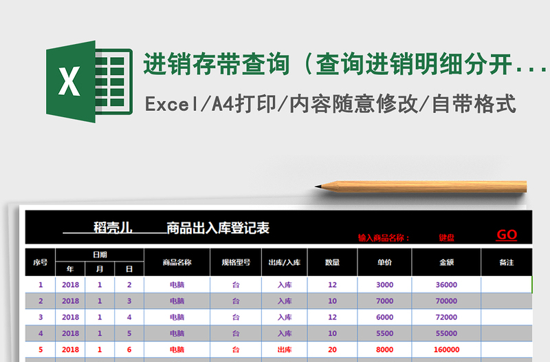 2021年进销存带查询（查询进销明细分开显示，全部自动计算）