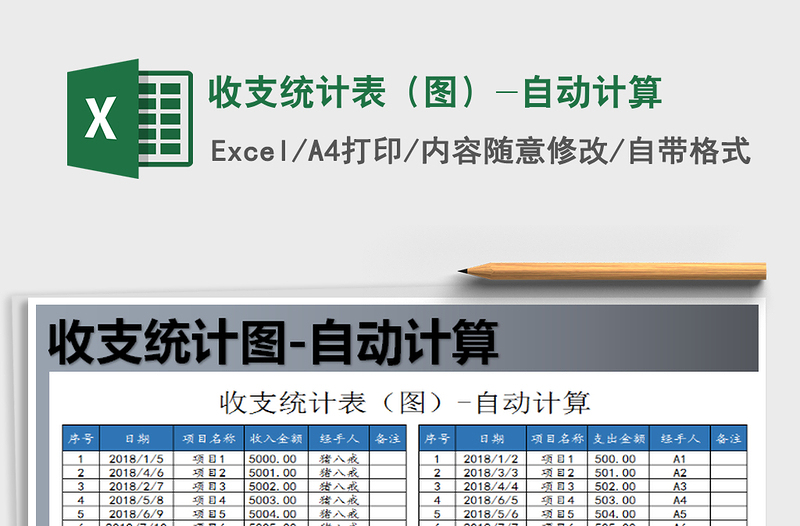 2021年收支统计表（图）-自动计算