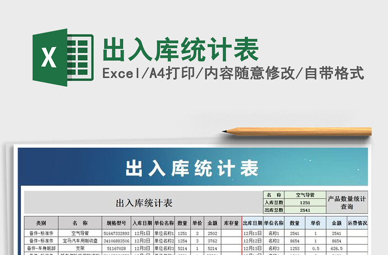 2021年出入庫統(tǒng)計表
