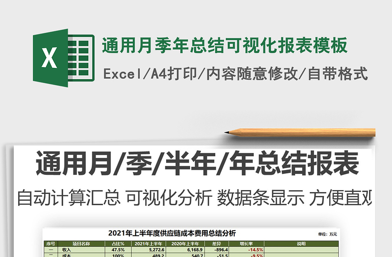 通用月季年總結(jié)可視化報表模板免費(fèi)下載