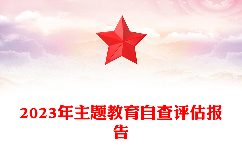 2023年主題教育自查評估報告