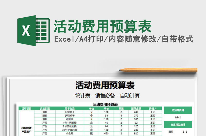 2021年活動費用預算表