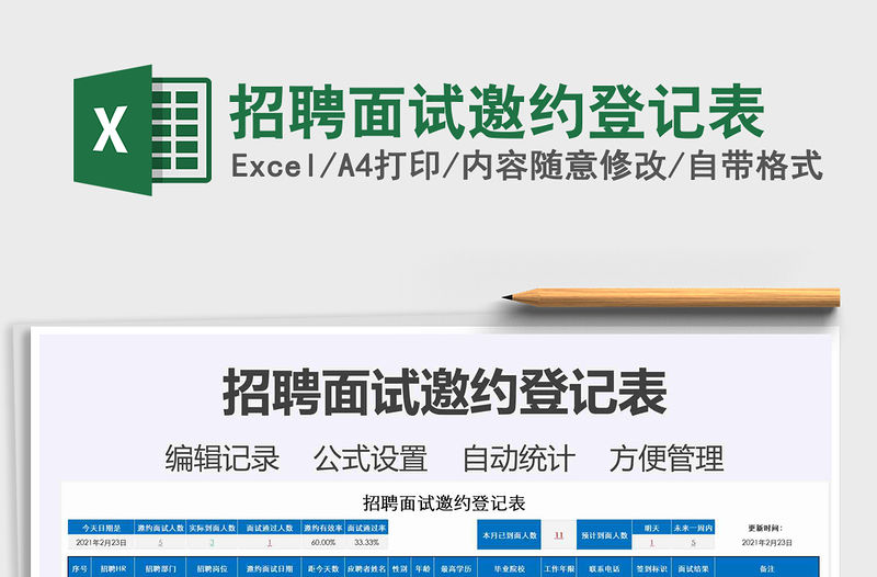 2021年招聘面試邀約登記表