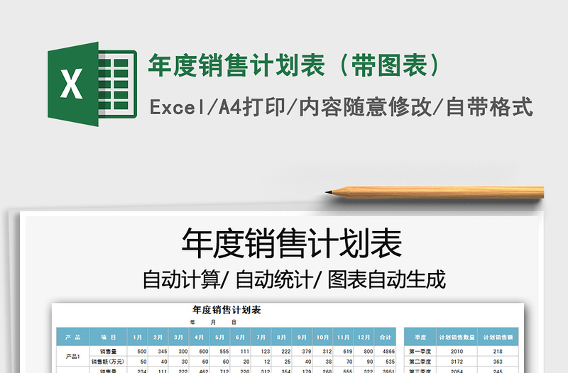 2021年年度銷售計劃表(帶圖表)