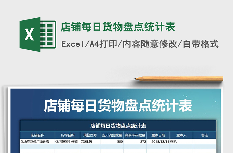 2021年店鋪每日貨物盤(pán)點(diǎn)統(tǒng)計(jì)表