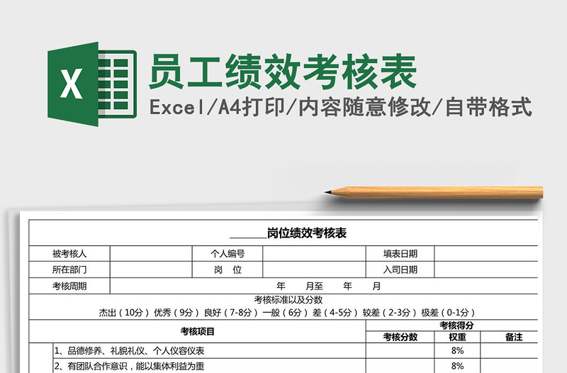 2021年员工绩效考核表