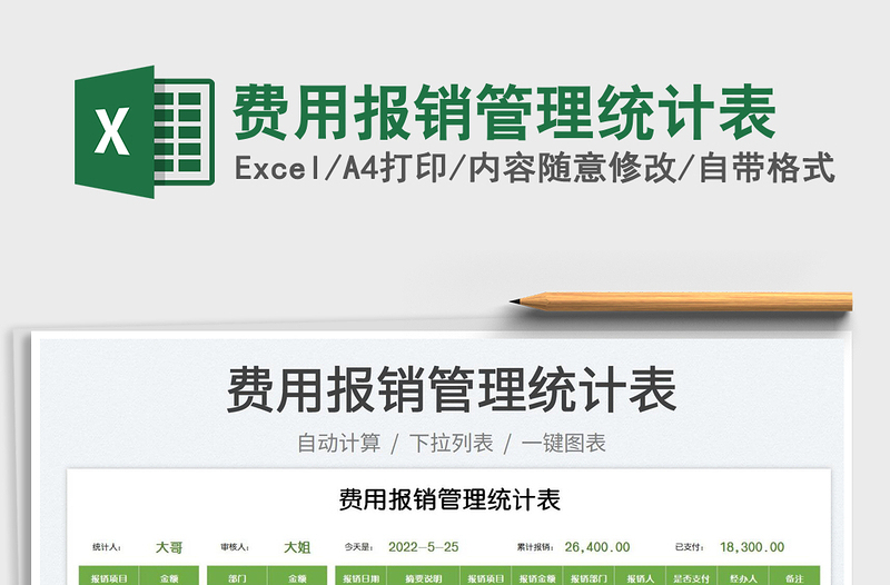 2023費(fèi)用報(bào)銷管理統(tǒng)計(jì)表免費(fèi)下載