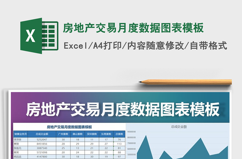 2021年房地产交易月度数据图表模板