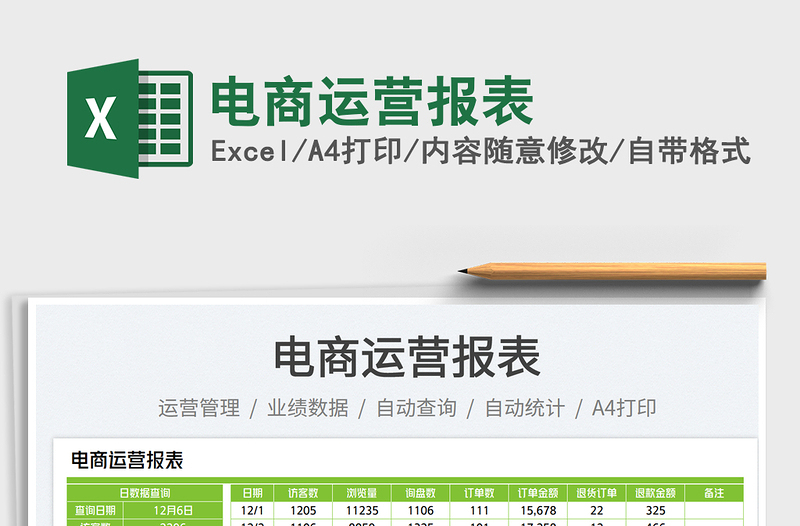 2023電商運(yùn)營報(bào)表免費(fèi)下載