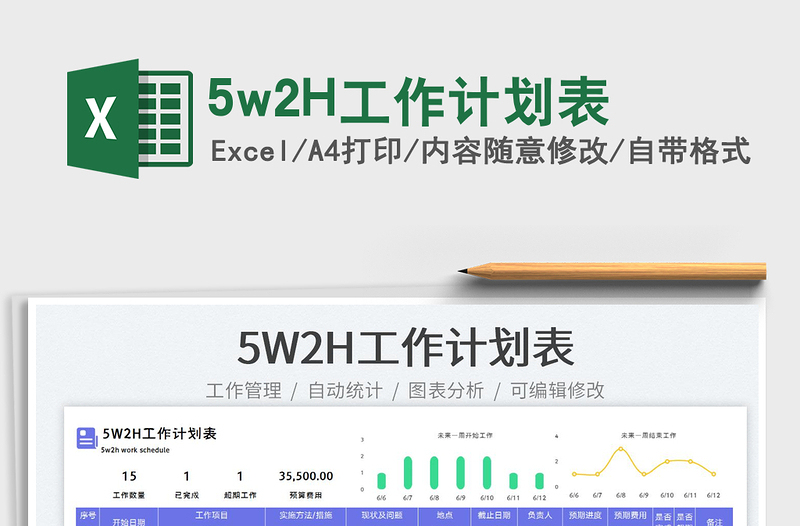5w2H工作計劃表