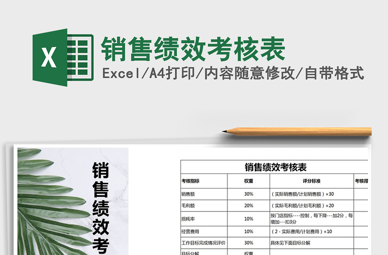 2021年銷售績效考核表