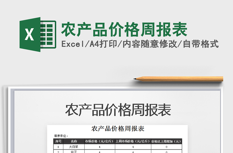 2021年農(nóng)產(chǎn)品價格周報表