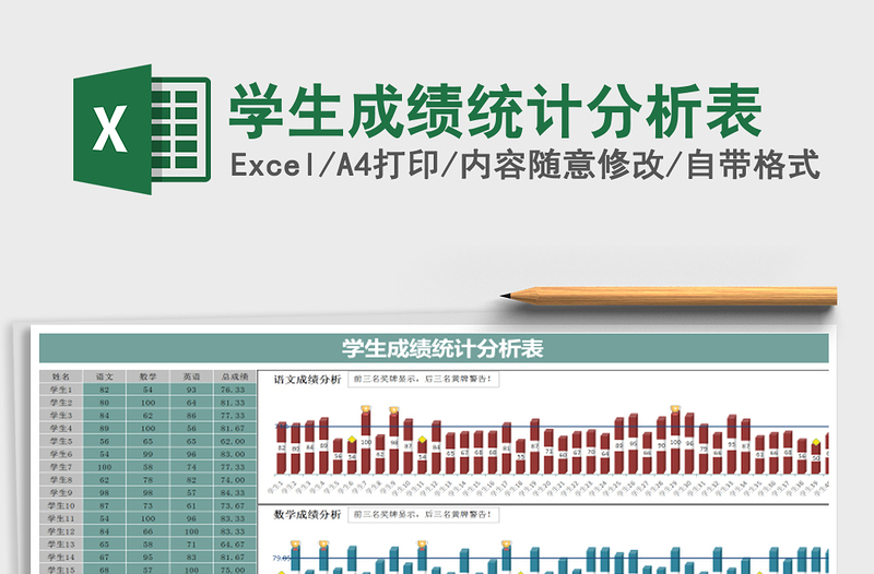 2021年学生成绩统计分析表