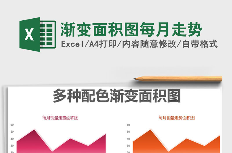 2021年漸變面積圖每月走勢(shì)