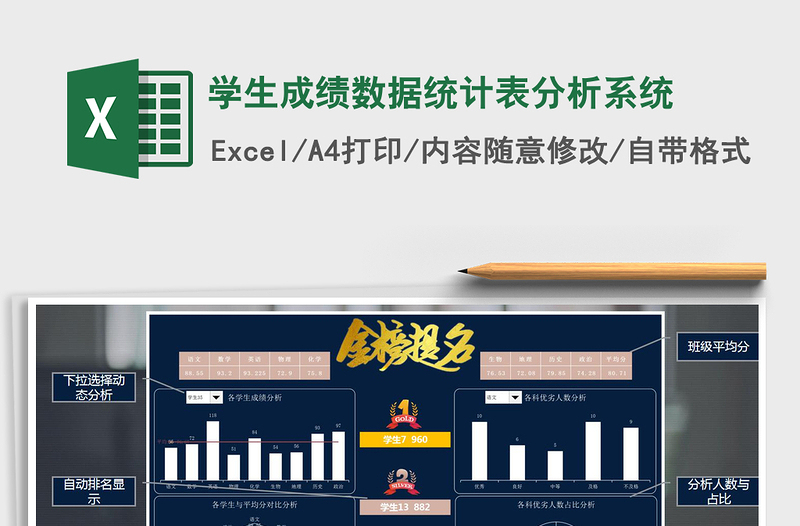 2021年學(xué)生成績數(shù)據(jù)統(tǒng)計表分析系統(tǒng)