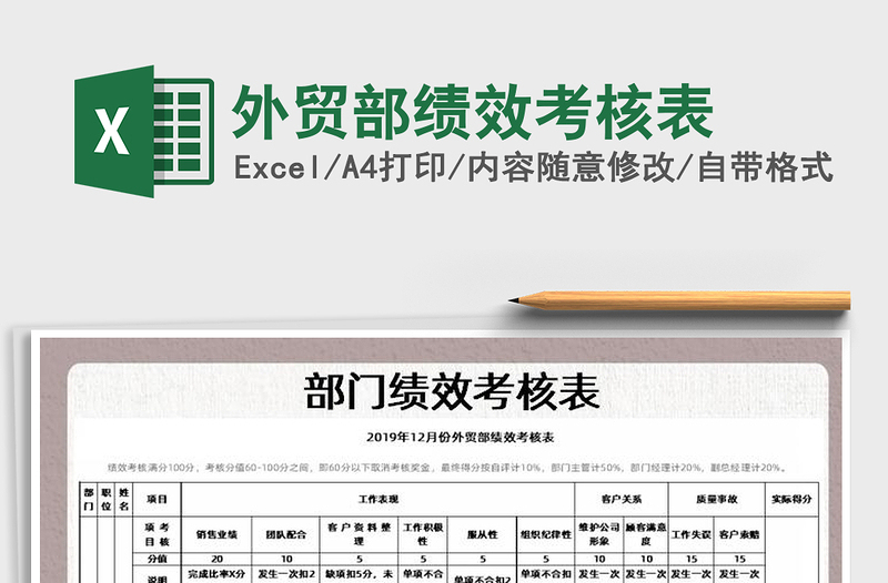 2021年外貿(mào)部績效考核表