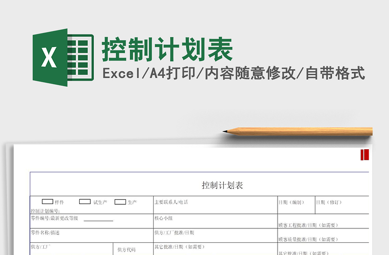 2021年控制計(jì)劃表