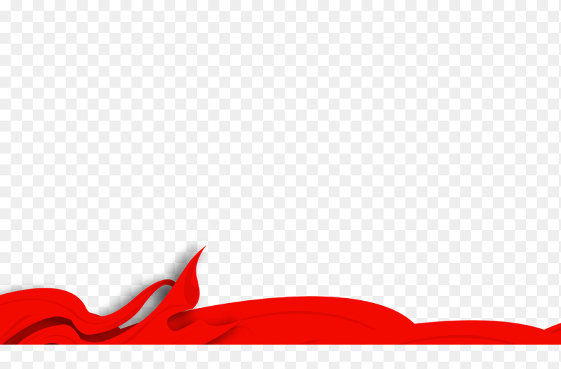底部边框红色飘带创意简约装饰党政免抠元素素材
